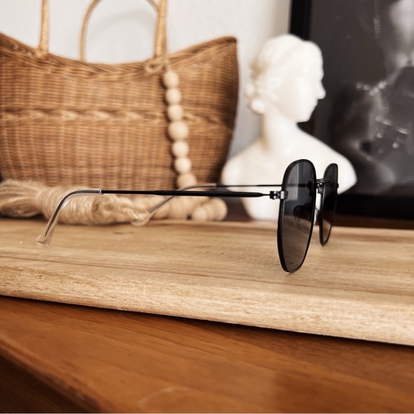 MATTE BLACK RIMMED SUNGLASSES #0308 - Picture 2 of 7